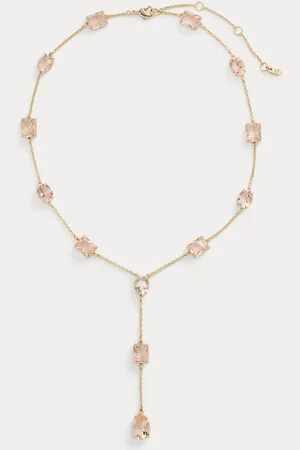 Ralph Lauren Collar de lazo bañado en oro con gemas