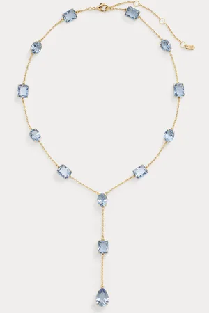 Ralph Lauren Collar de lazo bañado en oro con gemas