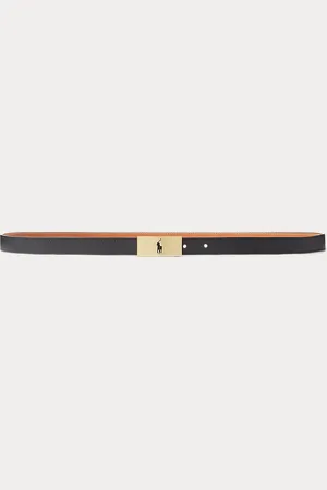 Ralph Lauren Cinturón Polo ID de piel reversible