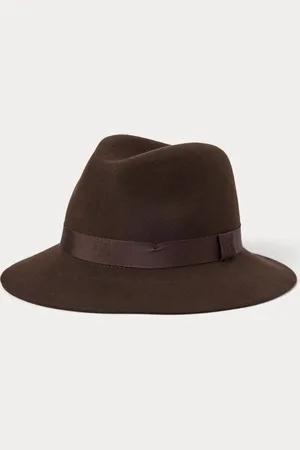 Ralph Lauren Sombrero fedora de lana con ribete