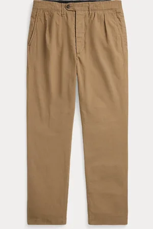 Ralph Lauren Pantalones plisados de lino y algodón