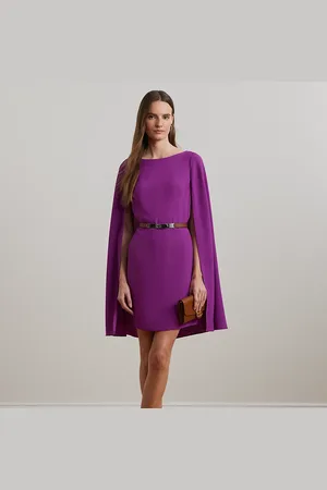 Ralph Lauren Vestido de cóctel de georgette con capa