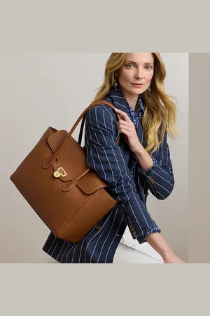 Ralph Lauren Bolso satchel Tanner grande de piel