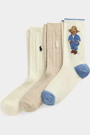 Ralph Lauren 3 pares de calcetines con Polo Bear