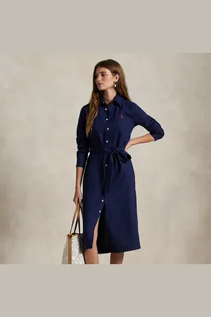Ralph Lauren Vestido camisero de lino con cinturón