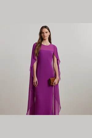 Ralph Lauren Vestido de georgette con capa