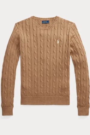 Ralph Lauren Cable-Knit Cotton Crewneck Sweater