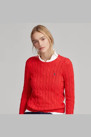 Ralph Lauren Cable-Knit Cotton Crewneck Sweater