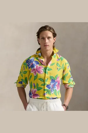 Ralph Lauren Camisa de lino Classic Fit estampada