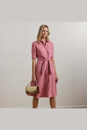 Ralph Lauren Vestido camisero anudado de lino