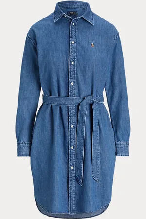Ralph Lauren Vestido camisero de denim con cinturón