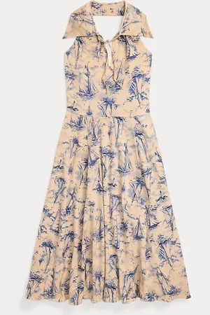 Ralph Lauren Vestido de punto de algodón y lino