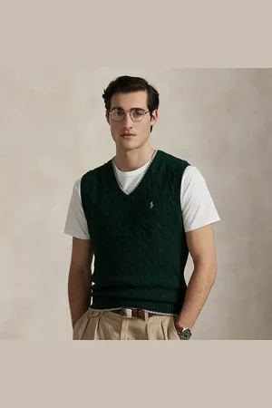Ralph Lauren Chaleco de algodón en punto de ochos