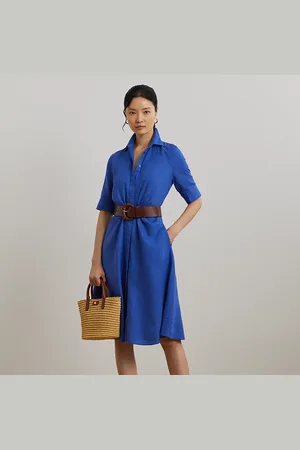 Ralph Lauren Vestido camisero anudado de lino