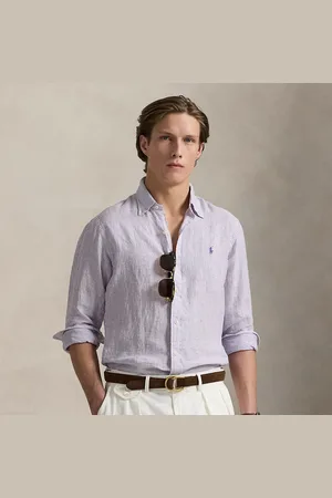 Ralph Lauren Camisa de lino con rayas Custom Fit
