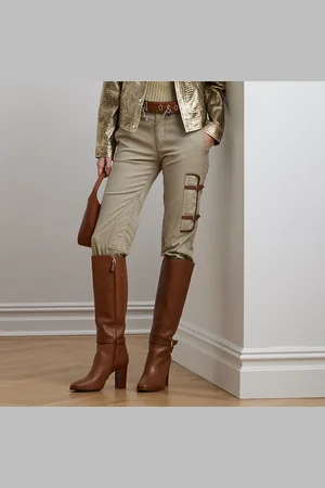 Ralph Lauren Pantalón de montar de sarga con algodón