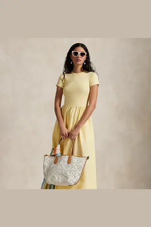 Ralph Lauren Vestido de manga corta de algodón
