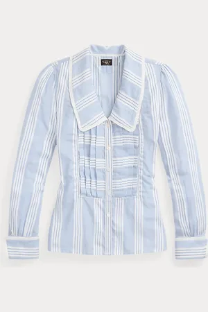 Ralph Lauren Blusa fil-à-fil de rayas con lazo