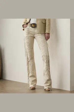 Ralph Lauren Pantalón Annabeth de ante con flecos