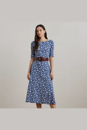 Ralph Lauren Tallas Pequeña - Vestido midi de algodón elástico