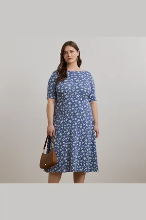 Ralph Lauren Tallas Grandes - Vestido midi de algodón elástico