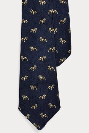 Ralph Lauren Corbata de sarga de seda vintage