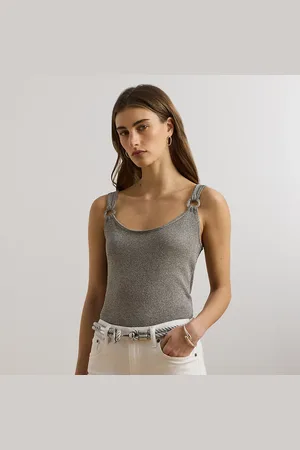 Ralph Lauren Camiseta de tirantes de punto metalizada