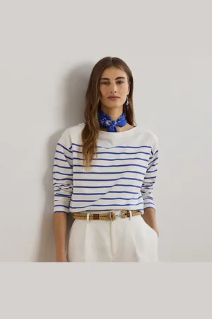 Ralph Lauren Top de punto jersey de algodón con rayas