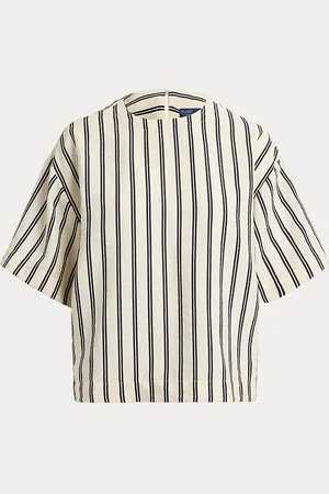 Ralph Lauren Camisa de mezcla de seda con rayas