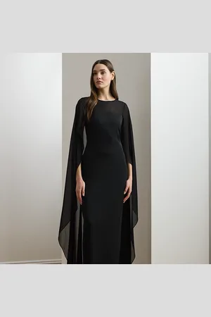 Ralph Lauren Vestido de georgette con capa