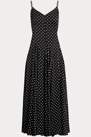 Ralph Lauren Vestido de raso con lunares