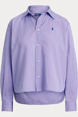 Ralph Lauren Camisa de algodón recortada con rayas