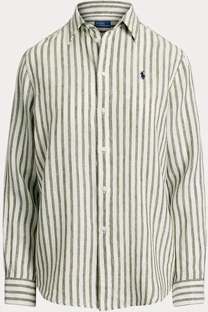 Ralph Lauren Camisa de lino Classic Fit con rayas