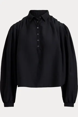 Ralph Lauren Camisa de seda y algodón con pliegues