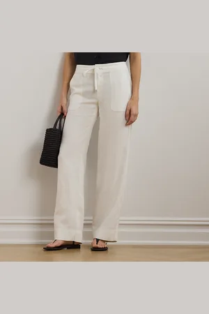 Ralph Lauren Pantalón de pernera ancha de lino