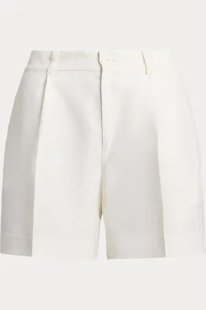 Ralph Lauren Pantalón corto plisado de sarga con lino