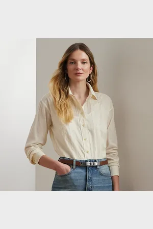 Ralph Lauren Camisa de gasa de algodón con encaje
