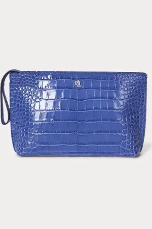 Ralph Lauren Cartera de mano grande de piel repujada