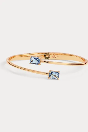 Ralph Lauren Brazalete bañado en oro con gemas
