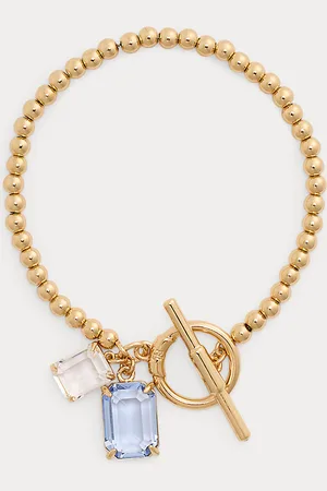 Ralph Lauren Pulsera de cuentas bañada en oro y gemas