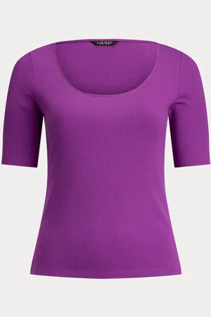 Ralph Lauren Tallas Grandes - Camiseta de mezcla de algodón acanalada
