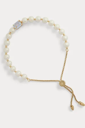 Ralph Lauren Pulsera de perlas sintéticas con gema