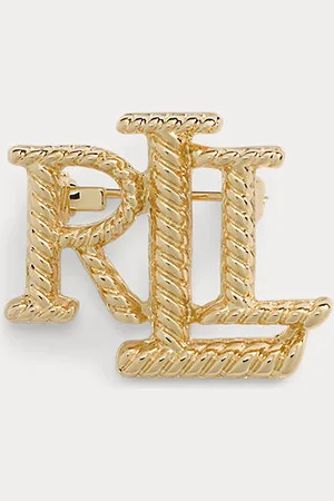 Ralph Lauren Broche de logotipo bañado en oro