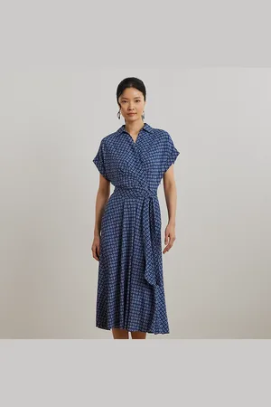 Ralph Lauren Vestido de crepé estampado con cinturón