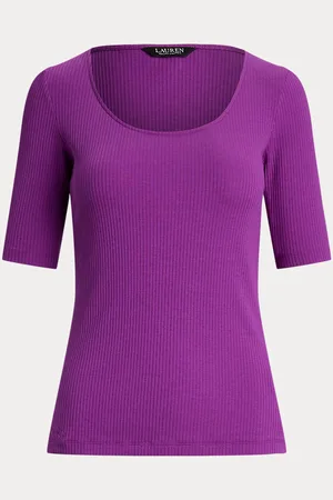 Ralph Lauren Camiseta de mezcla de algodón acanalada