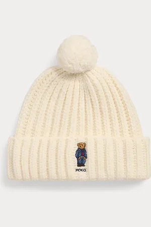 Ralph Lauren Gorro de canalé con Polo Bear y pompón