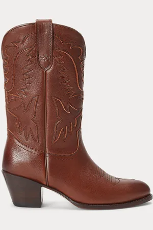 Ralph Lauren Bota de cowboy de piel