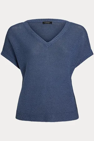 Ralph Lauren Tallas Grandes - Jersey con lino y cuello de pico
