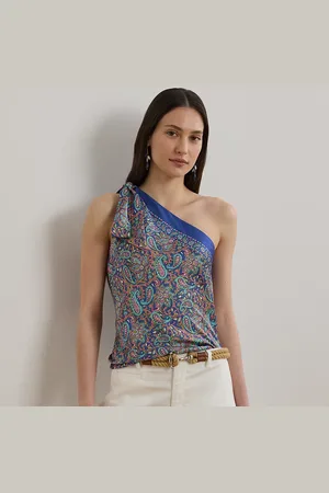 Ralph Lauren Blusa de sarga paisley asimétrica