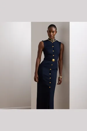 Ralph Lauren Vestido largo de georgette metalizado